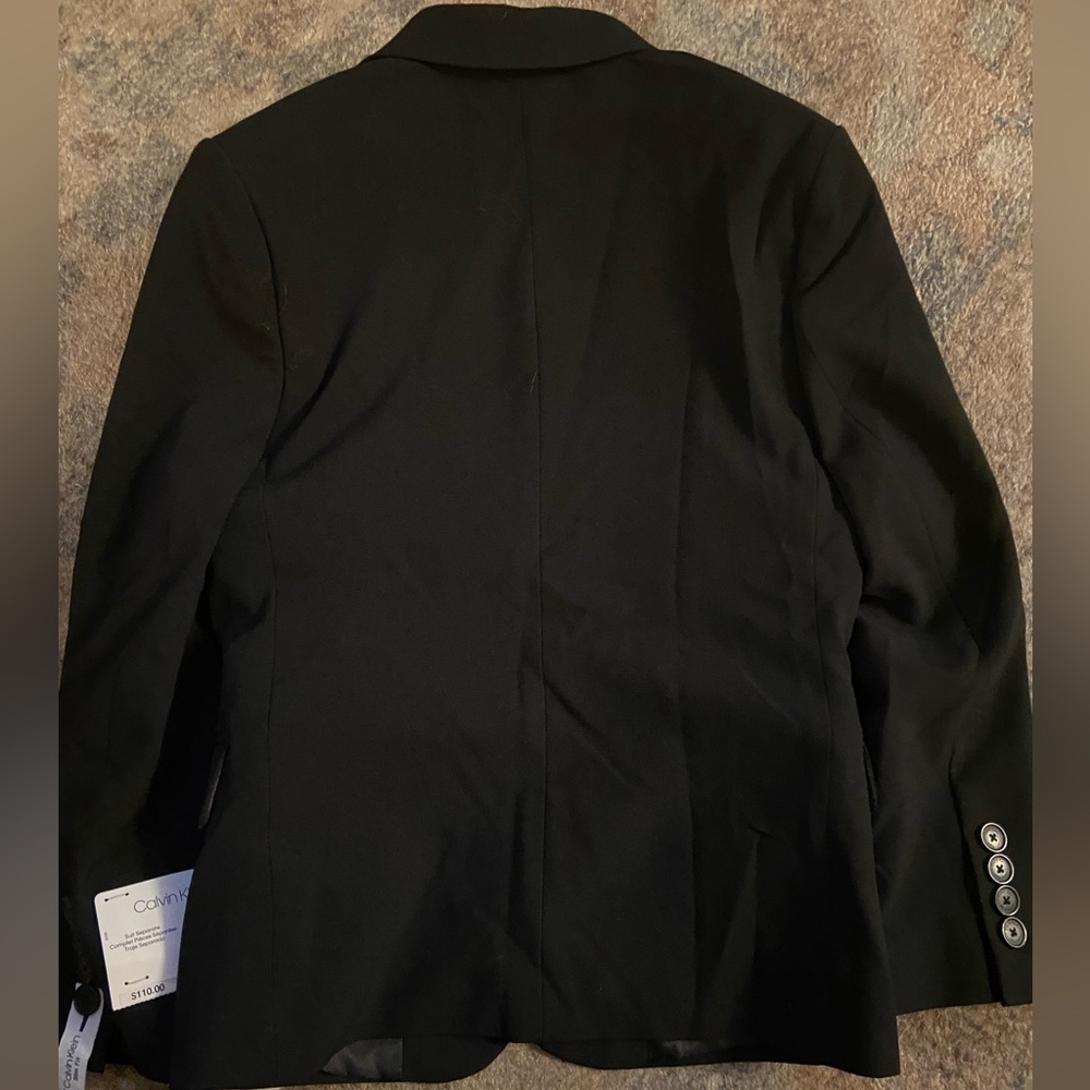 NWT Calvin Klein Big Boys Slim Fit Stretch Suit Jacket 8 Regular Black - Picture 6 of 6